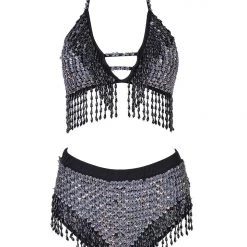 THE LUMi SHOP Hand Stitched Sequin High Waisted Bottoms- Disco Barbie HAND-STITCHED