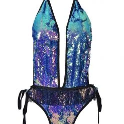 THE LUMi SHOP Ocean Mist Sequin Bodysuit