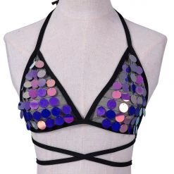 THE LUMi SHOP Electric Lavender Sequin Bra Top Sequin Tops