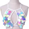 THE LUMi SHOP Pastel Meadow Sequin Halter Top Sequin Tops
