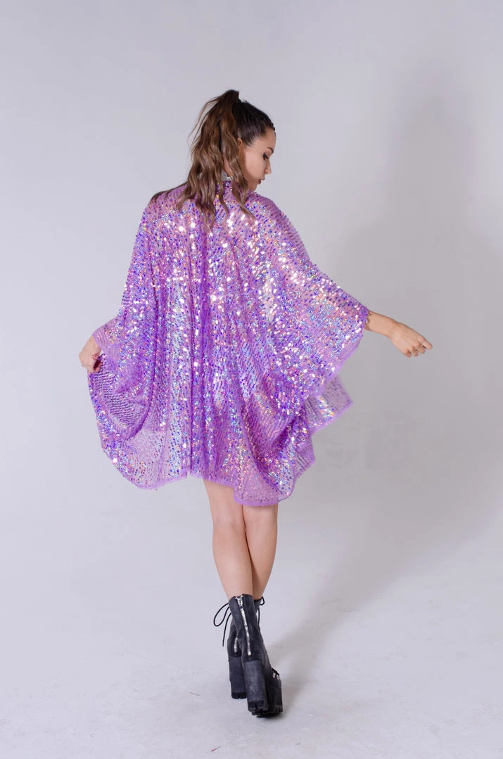 THE LUMi SHOP Disco Sequin Kimono - Purple Holographic 4 THE LUMi SHOP Disco Sequin Kimono - Purple Holographic