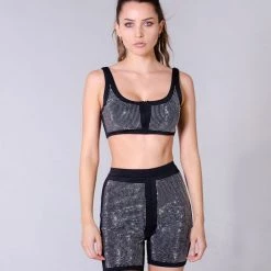 THE LUMi SHOP Black Rhinestone Top & Bottom Set Sequin Sets