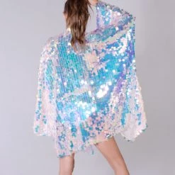 Lumishopusa Goddess Sequin Kimono - Pearlescent