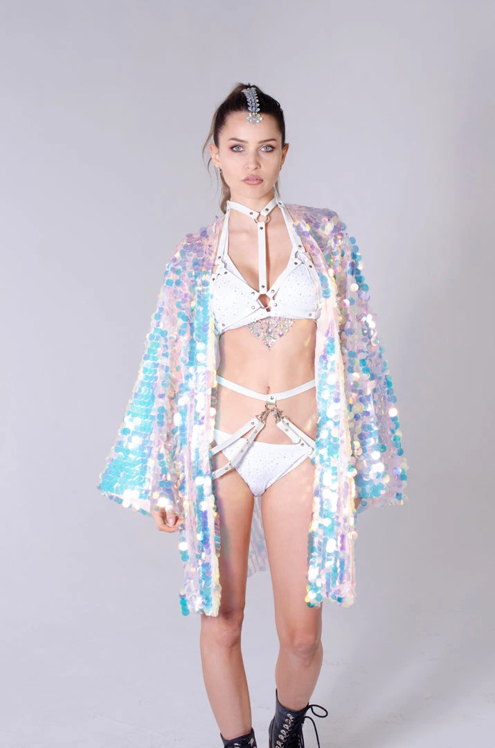 Lumishopusa Goddess Sequin Kimono - Pearlescent 5 Lumishopusa Goddess Sequin Kimono - Pearlescent