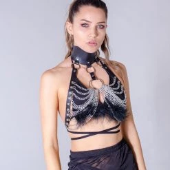 THE LUMi SHOP Tops Goth Babe Harness Chain Top