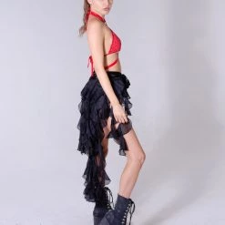 THE LUMi SHOP Night Owl Black Long Skirt