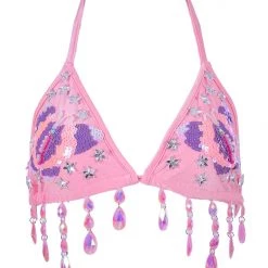 THE LUMi SHOP Hand Stitched Sequin Set- Pink Butterly Dream