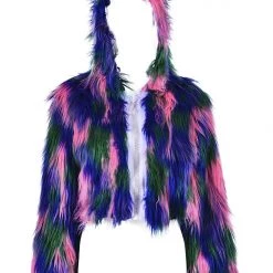 THE LUMi SHOP Jackets Disco Cropped Fur Jacket - Electric Jungle