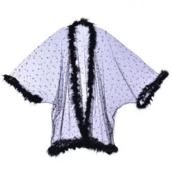 THE LUMi SHOP Fuzzy Kimono - Black Blossom