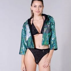 THE LUMi SHOP Sequin Cropped Jacket - Sparkle River Jackets
