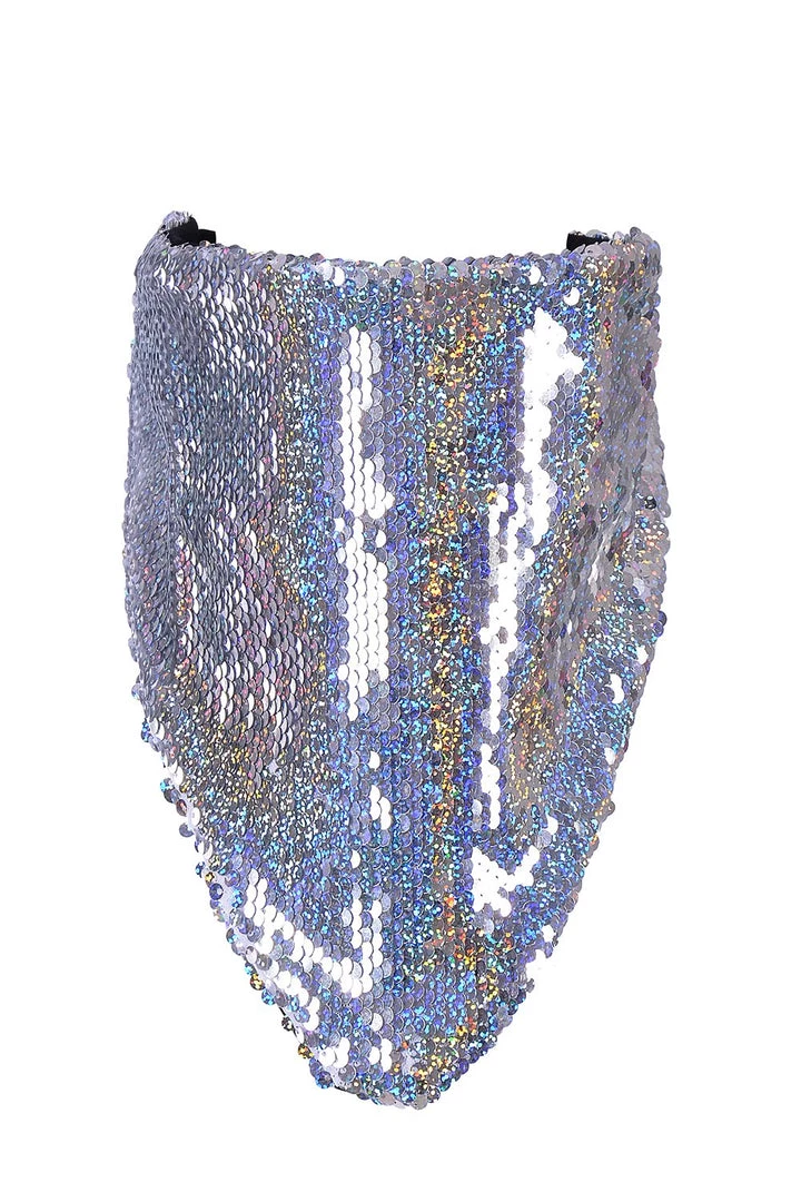 THE LUMi SHOP Reversible Sequin Bandana & Face Mask - Holographic Sequin Bandanas 3 THE LUMi SHOP Reversible Sequin Bandana & Face Mask - Holographic Sequin Bandanas