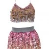 THE LUMi SHOP Sequin Sets Platinum Blossoms Sequin Set (Top & Skirt)