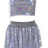 THE LUMi SHOP Holographic Reversible Sequin Set (Tube Top + Skirt)