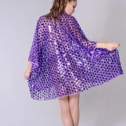 Lumishopusa Disco Sequin Kimono - Violet