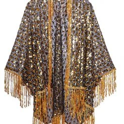 Lumishopusa Disco Tassel Sequin Kimono - Treasure
