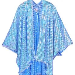 Lumishopusa Disco Sequin Tassel Kimono - Pixie Blue Signature Sequin Kimonos