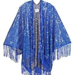 Lumishopusa Disco Sequin Tassel Kimono - Deep Ocean Signature Sequin Kimonos