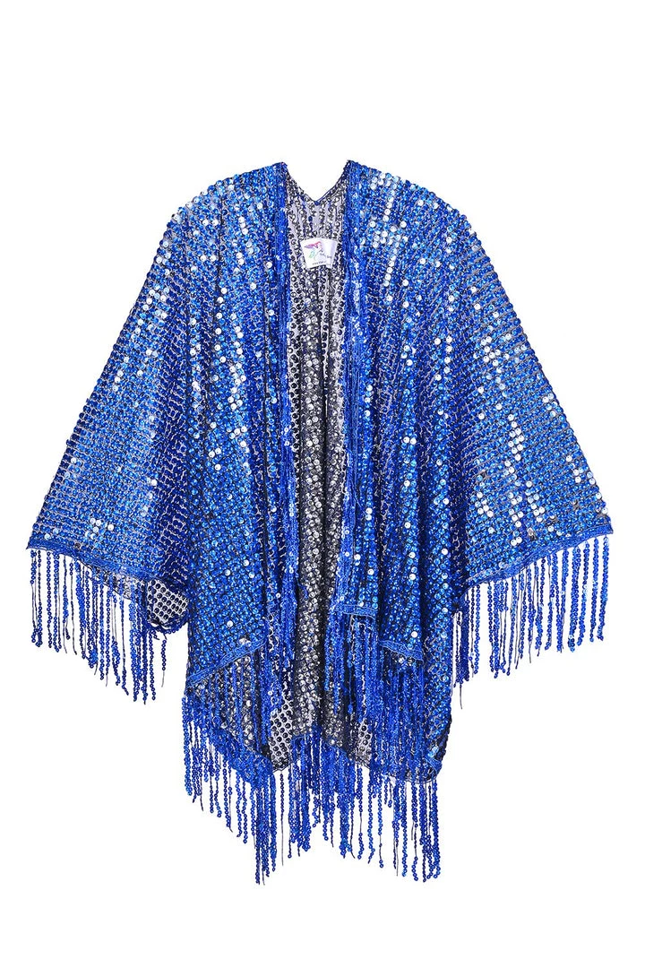 Lumishopusa Disco Sequin Tassel Kimono - Deep Ocean Signature Sequin Kimonos 3 Lumishopusa Disco Sequin Tassel Kimono - Deep Ocean Signature Sequin Kimonos