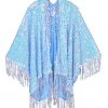 Lumishopusa Disco Sequin Tassel Kimono - Pixie Blue Signature Sequin Kimonos