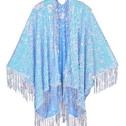 Lumishopusa Disco Sequin Tassel Kimono - Pixie Blue Signature Sequin Kimonos