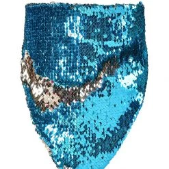 THE LUMi SHOP Reversible Sequin Bandana & Face Mask - Blue & Champagne Sequin Bandanas