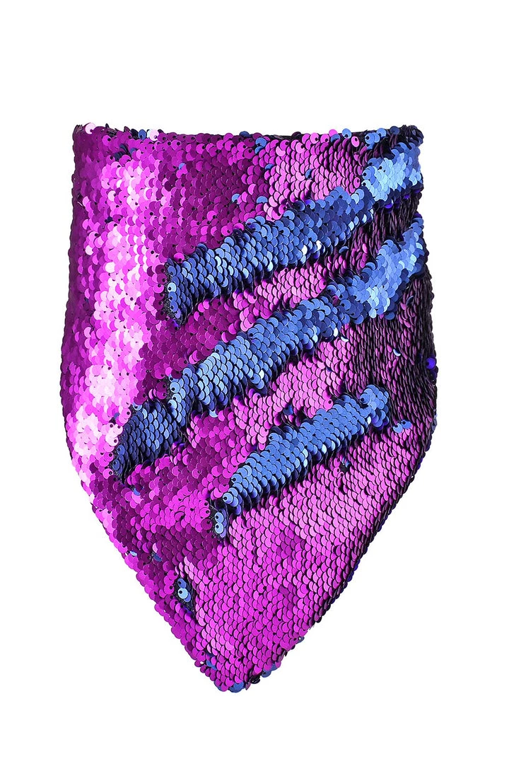 THE LUMi SHOP Reversible Sequin Bandana & Face Mask - Violet & Blue (Matt) 3 THE LUMi SHOP Reversible Sequin Bandana & Face Mask - Violet & Blue (Matt)