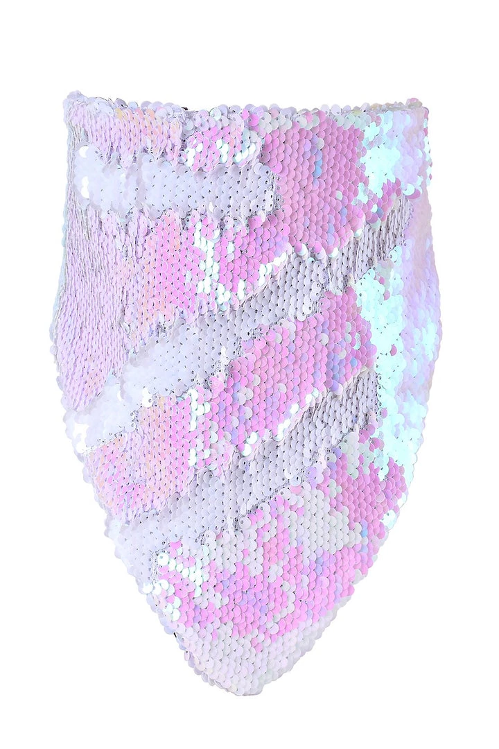 THE LUMi SHOP Sequin Bandanas Reversible Sequin Bandana & Face Mask - Iridescent & White 3 THE LUMi SHOP Sequin Bandanas Reversible Sequin Bandana & Face Mask - Iridescent & White