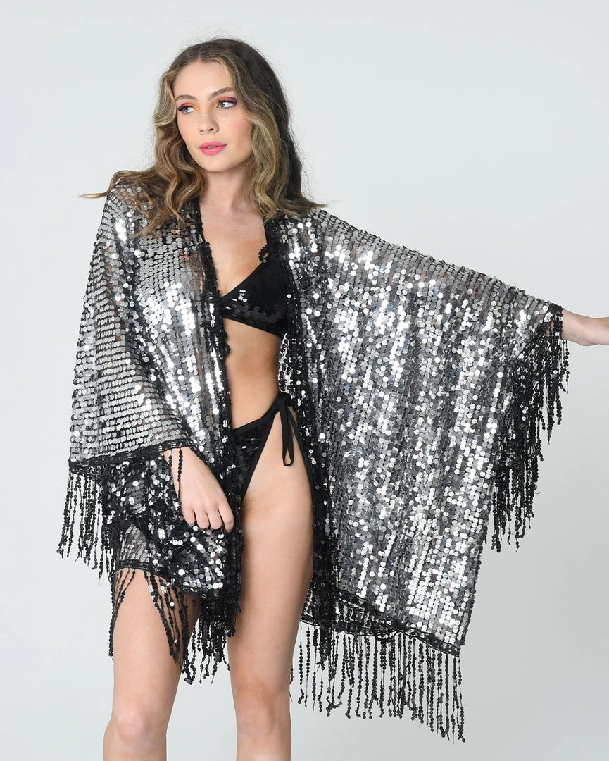 Lumishopusa Disco Sequin Tassel Kimono - Disco Ball 3 Lumishopusa Disco Sequin Tassel Kimono - Disco Ball