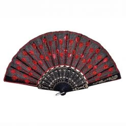 THE LUMi SHOP Peacock Sequin Fan - Red