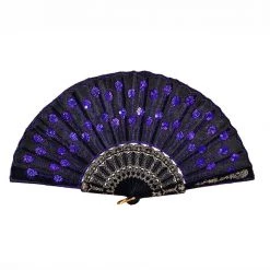 THE LUMi SHOP Peacock Sequin Festival Fan - Purple