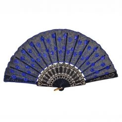 THE LUMi SHOP Sequin Fans Peacock Sequin Fan - Royal Blue