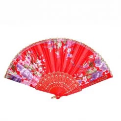 THE LUMi SHOP Festival Silk Fan - Red Blossoms FANS