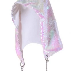 THE LUMi SHOP Reversible Sequin Hood - Iridescent & White Sequin Hoods