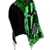 THE LUMi SHOP Reversible Sequin Hood - Silver & Grass