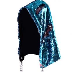 THE LUMi SHOP Reversible Sequin Hood - Ocean Blue & Copper Sequin Hoods