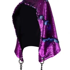 THE LUMi SHOP Sequin Hoods Reversible Sequin Hood - Matte Purple & Cobalt