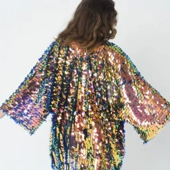 THE LUMi SHOP Signature Sequin Kimonos Disco Sequin Kimono- Peacock