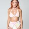 THE LUMi SHOP Tops Pink Chain Cross Body Harness Top