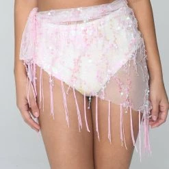 THE LUMi SHOP SPRING 2022 Pink Tassel Mini Sequin Skirt