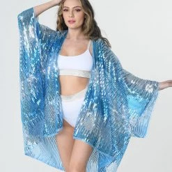 THE LUMi SHOP Disco Sequin Kimono- Blue Gem Signature Sequin Kimonos