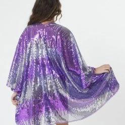 THE LUMi SHOP Sequin Kimono - Babe Purple