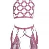 THE LUMi SHOP Sequin Sets Miss Pink Vegan Leather Harness Set