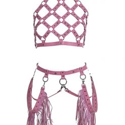 THE LUMi SHOP Sequin Sets Miss Pink Vegan Leather Harness Set