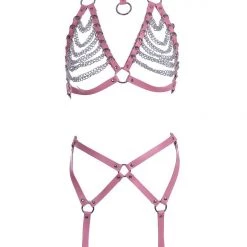 THE LUMi SHOP Miss Pink Vegan Leather Harness Set