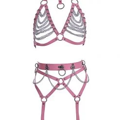 THE LUMi SHOP Miss Pink Vegan Leather Harness Set (3 Pcs)