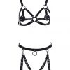 THE LUMi SHOP Goth Barbie Vegan Leather Harness Set Sequin Sets