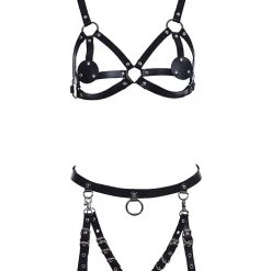 THE LUMi SHOP Goth Barbie Vegan Leather Harness Set Sequin Sets