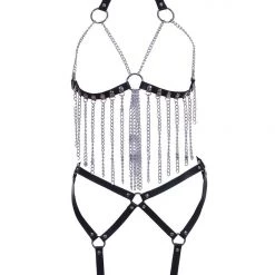 THE LUMi SHOP Goth Barbie Vegan Leather Harness Set Sequin Sets