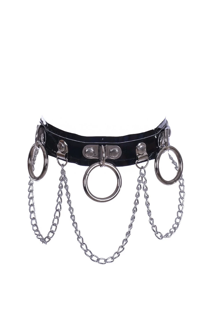 THE LUMi SHOP Hoop Chain Chocker In Black Hologram JEWELRY 3 THE LUMi SHOP Hoop Chain Chocker In Black Hologram JEWELRY