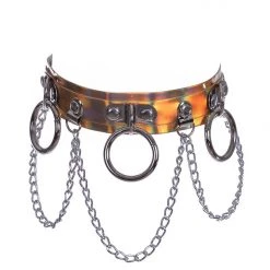 THE LUMi SHOP Hoop Chain Chocker In Gold Hologram